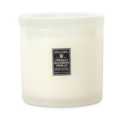 Vela French Bourbon Vanille Coleção Vermeil Pote Grande e Tampa Vidro 150 Horas Voluspa