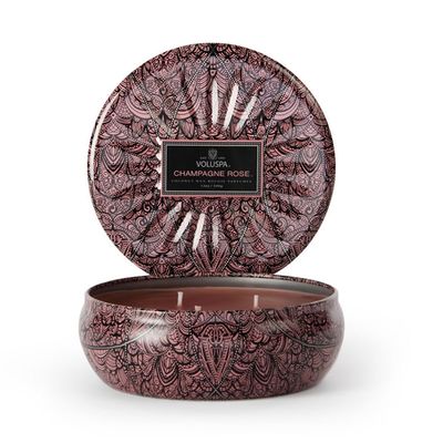 Vela Champagne Rose Coleção Vermeil Lata 60 Horas Voluspa