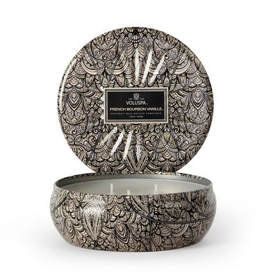 Vela French Boubon Vanille Coleção Vermeil Lata 60 Horas Voluspa