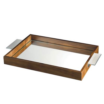Bandeja Retangular Pequena Brooklin Espelho 35X22 cm Brz