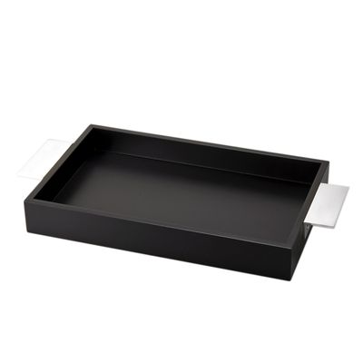 Bandeja Retangular Pequena Brooklin 22X35 cm Preta Brz