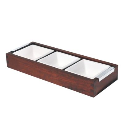 Petisqueira Retangular Tripla Rio 19X15 cm Brz