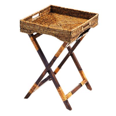 Bandeja com Pé Puro Rattan 65X45 cm Brz
