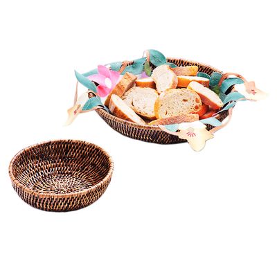 Cesta de Pão Red Diâmetro Puro Rattan 18,5 cm Brz