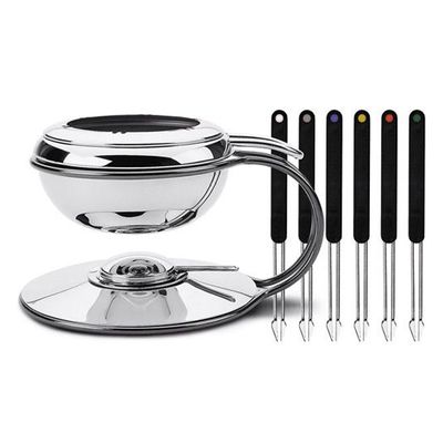 Serviço Fondue Orion com 6 Garfos Suporte Preto 10 Peças Forma