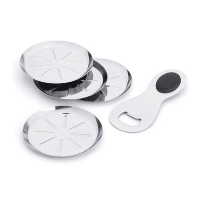 Porta Copos e Abridor com Silicone Conjunto 5 Peças Forma