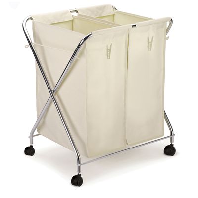 Cesto de Roupas Duplo Quadrado com Rodizio 420X535X650 mm Forma