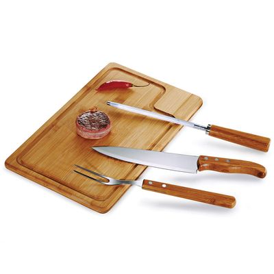 Kit para Churrasco em Bambu Inox Texas 4 Peças v2 Welf