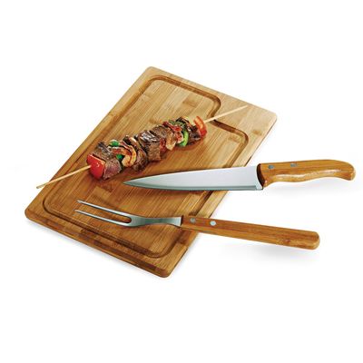 Kit para Churrasco em Bambu Inox Dallas 3 Peças v2 Welf