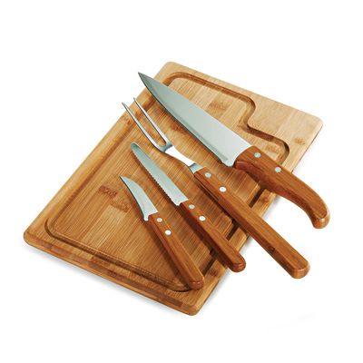 Kit para Churrasco em Bambu Inox Dallas 5 Peças Welf
