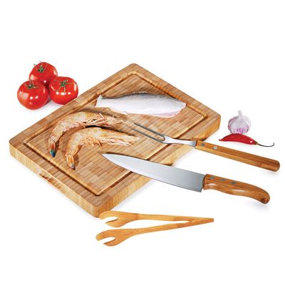 Kit para Churrasco em Bambu Paris 4 Peças Welf