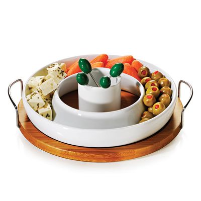 Conjunto para Petiscos em Porcelana Bambu Turim 7 Peças Welf