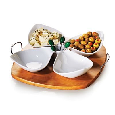 Conjunto para Petiscos em Porcelana Bambu Turim 10 Peças Welf