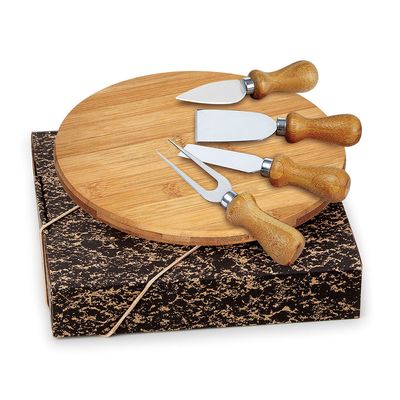 Conjunto para Queijo em Bambu Inox Córdoba 5 Peças Welf