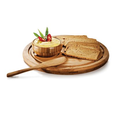 Conjunto para Petiscos e Patês em Bambu Atlanta 3 Peças Welf