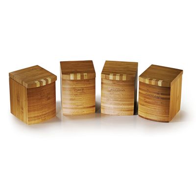 Potes em Bambu Bahrein Conjunto 4 Peças 0,6 Litros Welf
