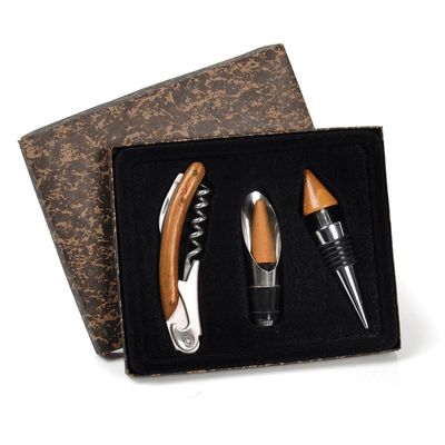 Acessórios para Vinho Inox Bambu Veneto 3 Peças Welf