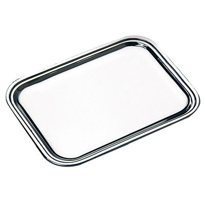 Bandeja Cordão Liso Sem Alça em Prata 26X20 cm Wolff
