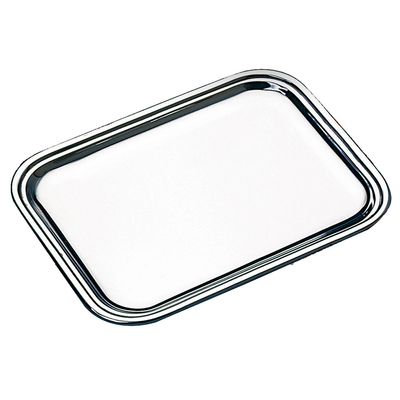 Bandeja Cordão Liso Sem Alça em Prata 42X33 cm Wolff