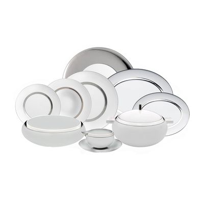 Aparelho de Jantar Domo Platinium 42 Peças Vista Alegre Atlantis