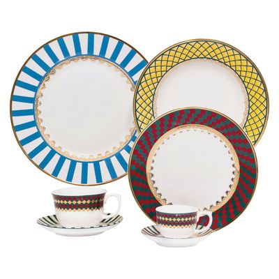Aparelho de Jantar Flamingo São Basilio 30 Peças Oxford