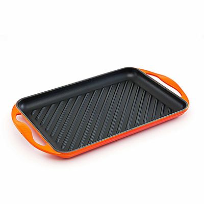 Grelha Retangular com Alça 32,5 cm Laranja Le Creuset