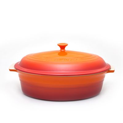Travessa Oval com Tampa 5,4 Litros Laranja Le Creuset