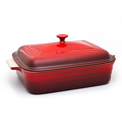 Travessa Retangular com Tampa 4,35 Litros Vermelho Le Creuset