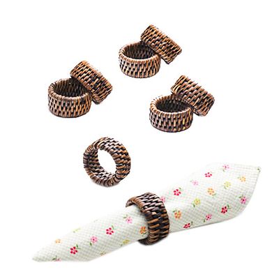 Argolas para Guardanapos Puro Rattan 6 Peças Brz