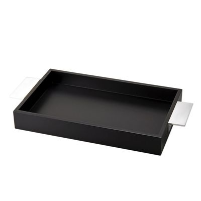 Bandeja Retangular Grande Brooklin 42X30 cm Preta Brz