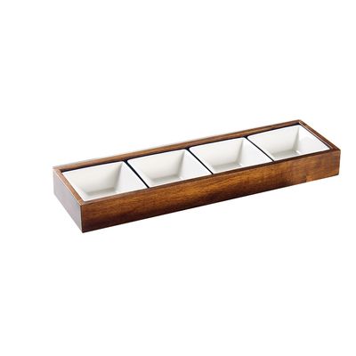 Petisqueira Retangular 4 Otelo 44,5X13 cm Brz