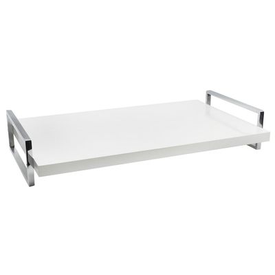 Bandeja Retangular Viena 27X43 cm Branca Laca Brz