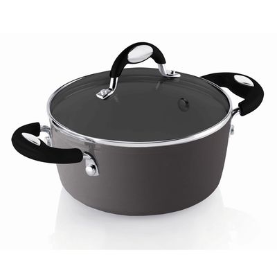 Caçarola com Tampa Leonardo Perfecta 24 cm Cinza Bialetti