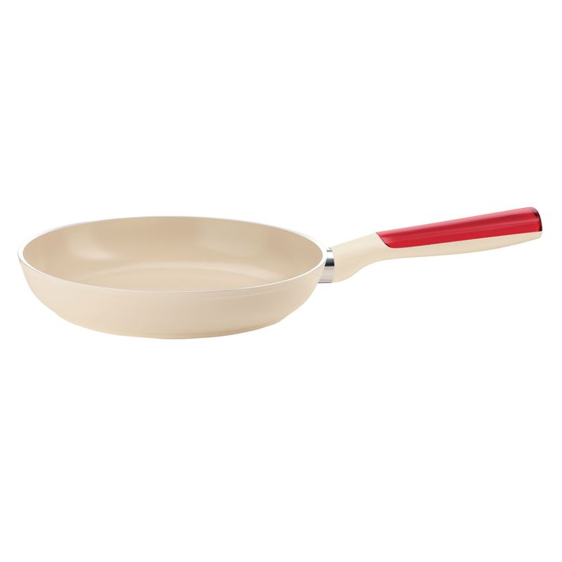 Frigideira-Guzzini-Latina-Bege-30-cm-com-Cabo-Vermelha
