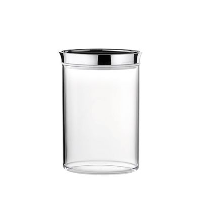 Pote Transparente Oval Look 500 Cc Tampa Cromo Guzzini