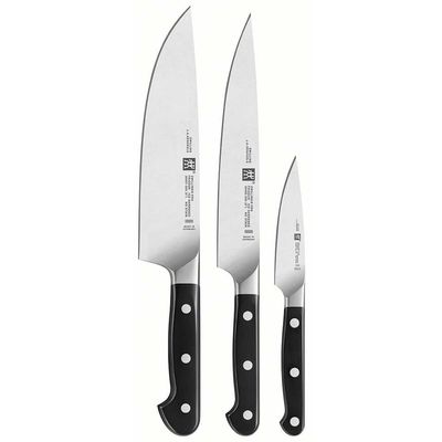 Conjunto 3 Peças Faca do Chef 8 Pol, Faca Carne 8 Pol e Faca Guarnecer 4 Pol Pro Zwilling J.A. Henckels