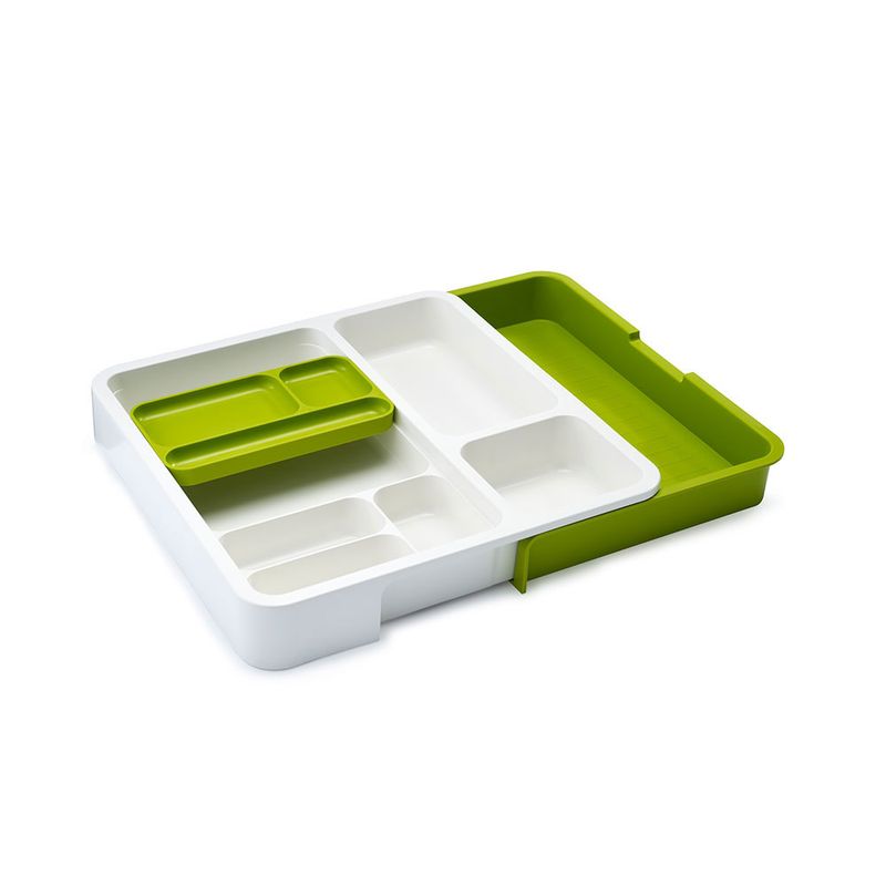 Organizador-Joseph-Joseph-para-Gaveta-com-Dispenser-de-Saquinhos-Branco-Verde