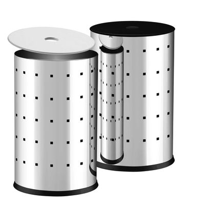 Cesto de Roupas com Tampa Branca 30X53 cm Brinox