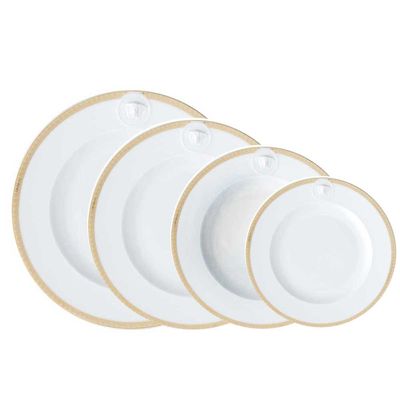 Aparelho de Jantar Medaillon Meandre DOr 24 Peças Versace