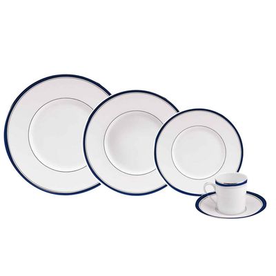 Aparelho de Jantar Excellence Marine 24 Peças Porcelaine de Limoges Philippe Deshoulieres