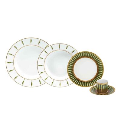 Aparelho de Jantar Jardin de Florence Toscane 24 Peças Porcelaine de Limoges Philippe Deshoulieres