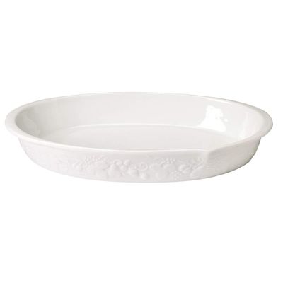 Travessa Refratária Oval Blanc de Blanc Califórnia 35,5X22 cm Porcelaine de Limoges Philippe Deshoulieres