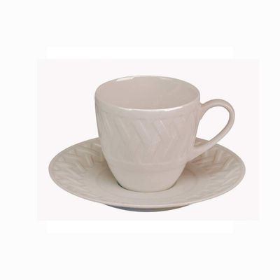 Xícara de Café Taupe Louisiane 2 Peças Porcelaine de Limoges Philippe Deshoulieres
