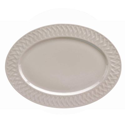 Travessa Oval Louisiane Taupe 400X295 mm Porcelaine de Limoges Philippe Deshoulieres