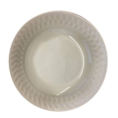 Travessa Redonda Funda Louisiane Taupe 285 mm Porcelaine de Limoges Philippe Deshoulieres
