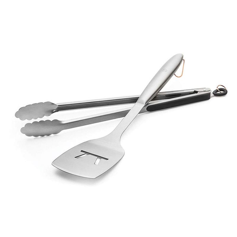 Espatula-Outset-e-Pinca-Conjuntode-Churrasco-2-Pecas-em-Aco-Inox