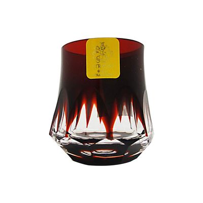 Copo Licor Lapidação Overlay 90 ml Vermelho Strauss