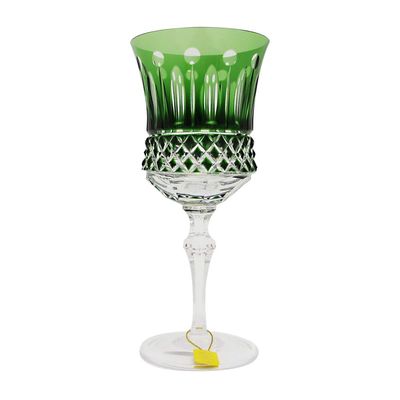 Taça Água Peça Lapidação Overlay Verde 350 ml Strauss