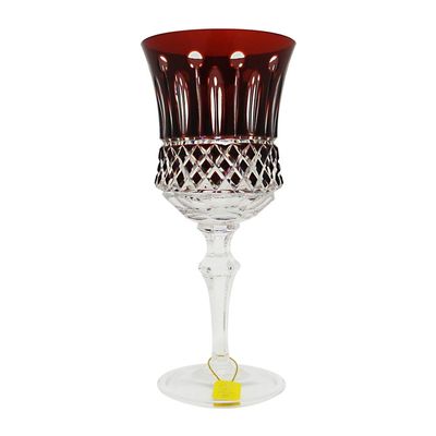 Taça Água Peça Lapidação Overlay Vermelha 350 ml Strauss