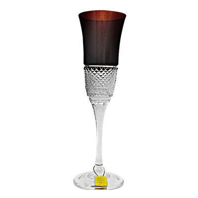 Taça Champagne Lapidação Overlay 190 ml Vermelha Strauss